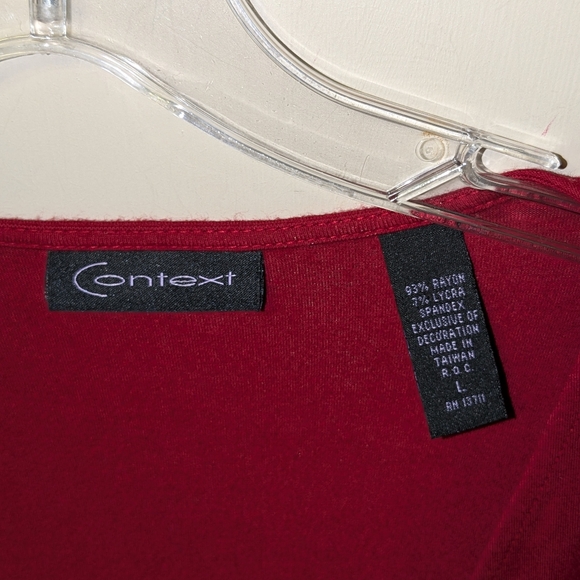 Context Red Blouse Women's Size Large - Picture 2 of 5